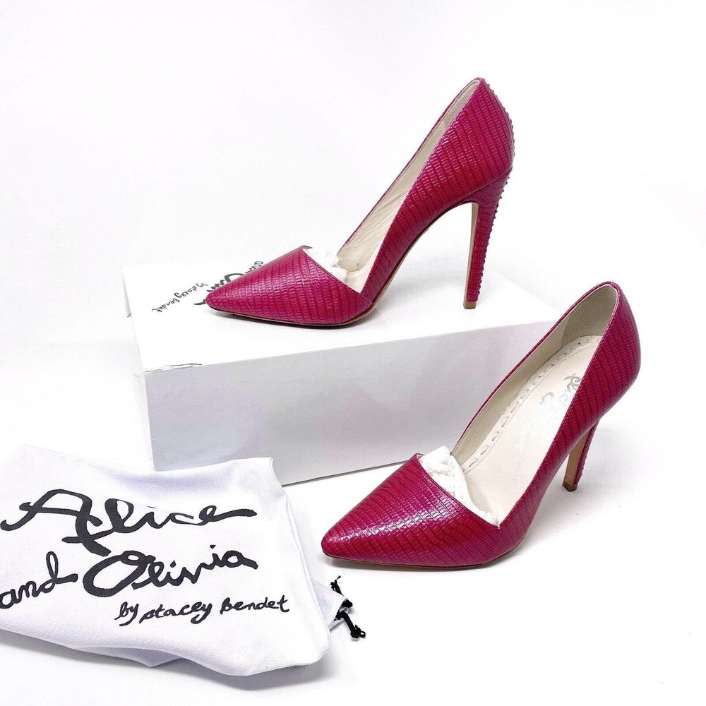 Alice + Olivia Dina Pump Heel Hot Pink Pointed Toe